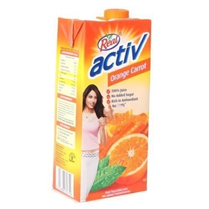 Picture of REAL ACTIV ORANGE CARROT FRUIT VEGETABLE JUICE 1 LT CARTON